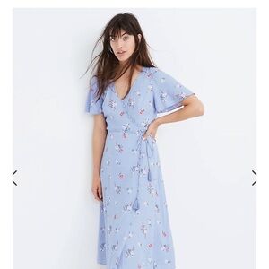 Madewell size 4 flowered blue and white dress